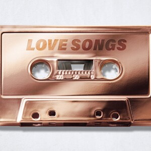 Rose Gold Cassette Tape Chrome metal music wall art, pop art prints, rock and roll art, love songs mix tape Digital download