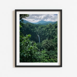 Costa Rica waterval print, Costa Rica, regenwoud print, downloadbare reisfoto, Costa Rica foto, Costa Rica print, dramatische waterval