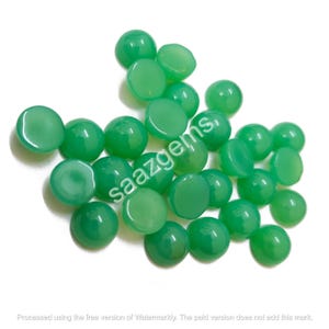 Natural Green Chrysoprase Round Smooth Cabochon Calibrated Loose Gemstone Size 3, 4, 5, 6, 7, 8, 9, 10, 11, 12, 13, 14, 15MM