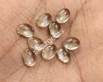 Natural Green Amethyst Oval Cabochon: Loose Gemstone