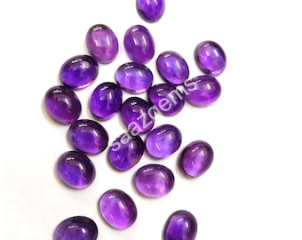Natural Purple Amethyst Oval Cabochon Gemstone: 3x5-15x20MM