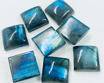 Blue Labradorite Square Cabochon: Loose Gemstone (5-20MM