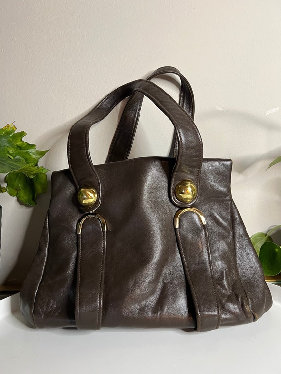 70s Jane Shilton Leather Tote Bag, Vintage Britis… - image 1