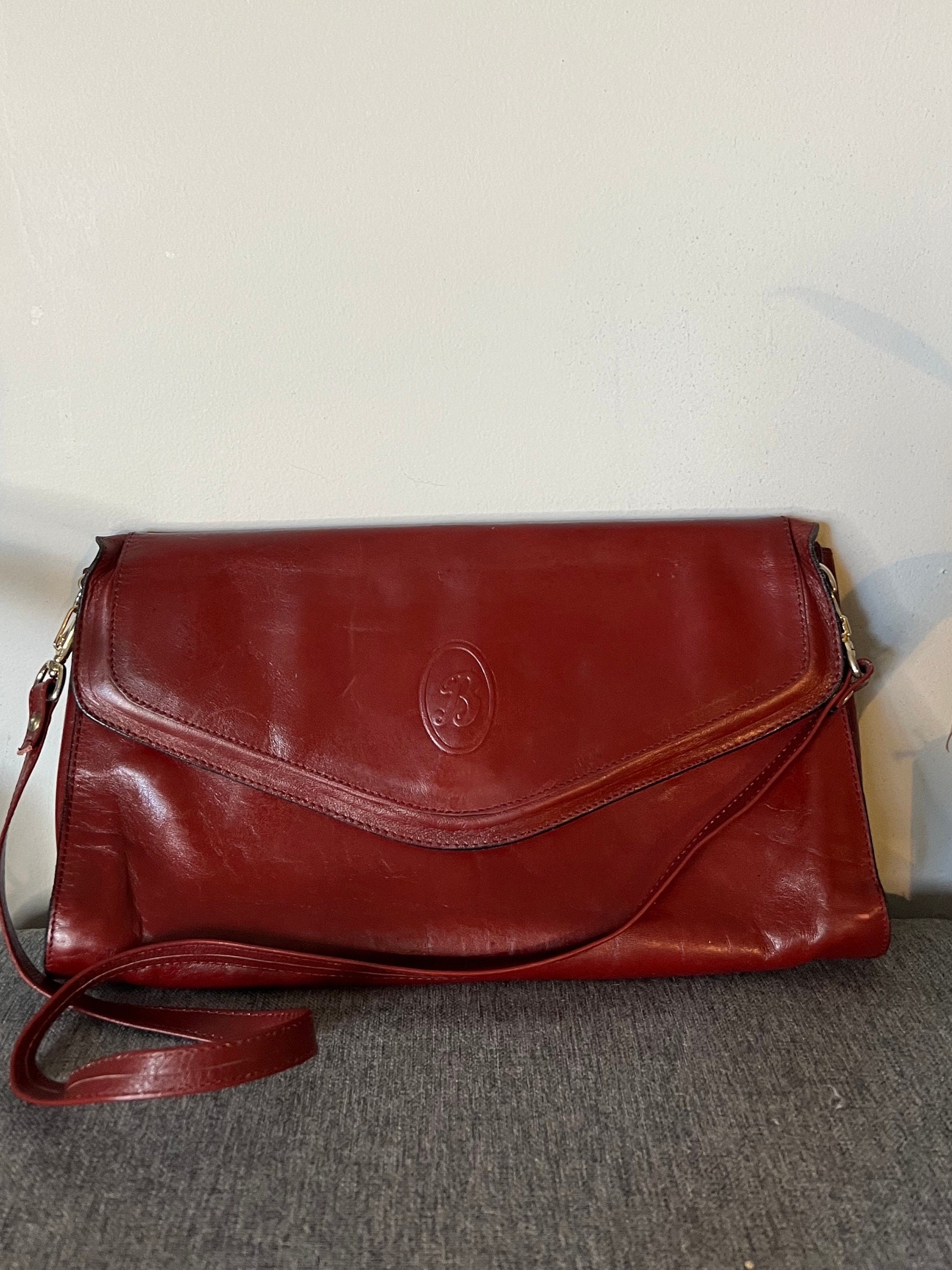 BONIA Black Leather Handbag/ Shoulder Bag* Vintage