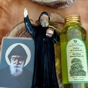 Cedar Of Lebanon Anointing oil 100 ml +St.Charbel statue 10 cm + free gift card
