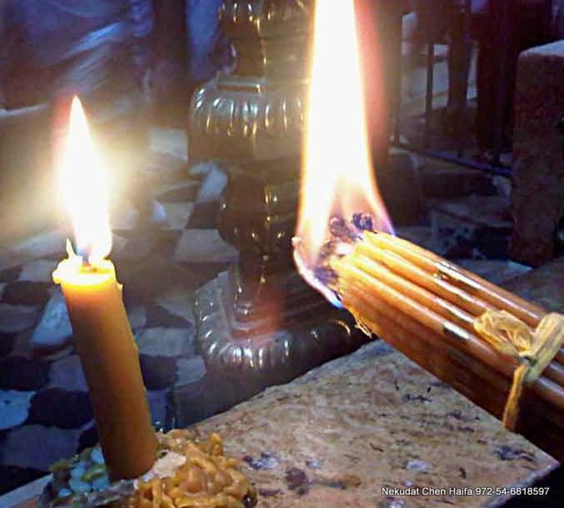 5 Beeswax 33 Candles Blessed and Lited in Holy Sepulchre Etsy