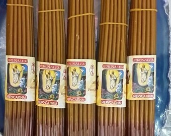 thumbnail image 2 of Handmade Beeswax Church Candles – Blessed In The Holy Sepulchre, Jerusalem (2 X 120g) 2 of 6