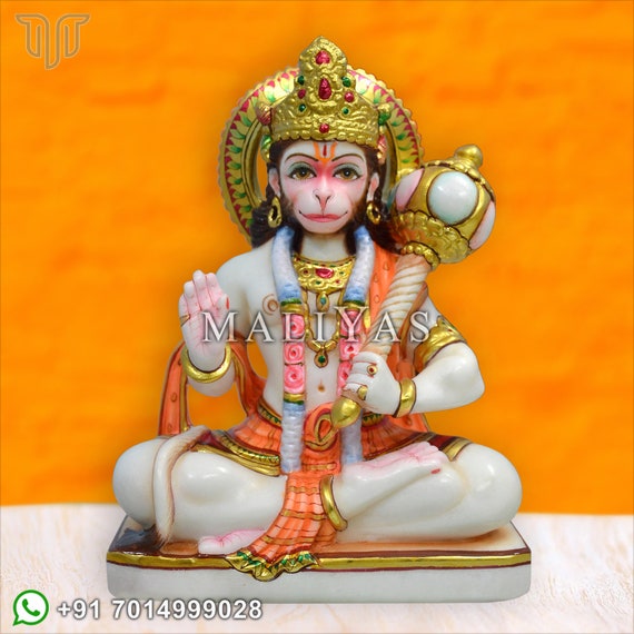 Marble Hanuman Statue White Marble Hanuman Murti Hanuman Etsy