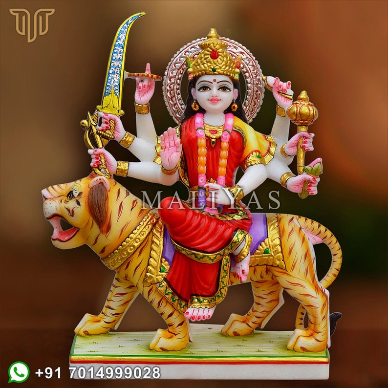 Marble Durga Maa Statue Durga Maa Idol Marble Ambe Maa Etsy