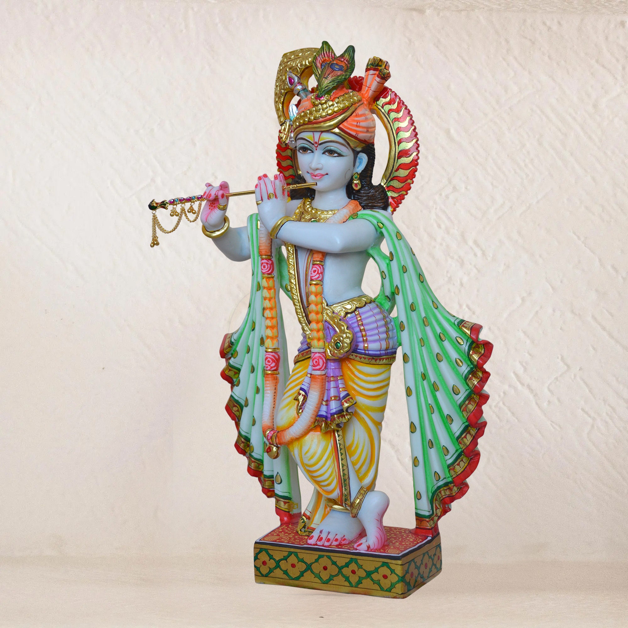 Marble Krishna Statue White Marble Krishna Murti Krishna - Etsy UK