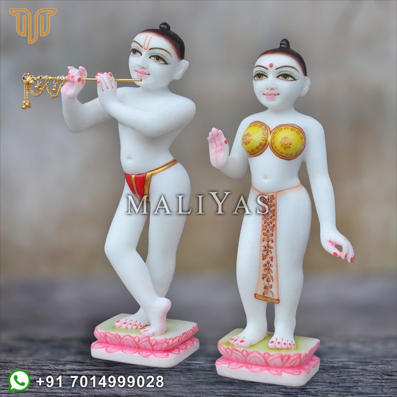 Marble Iskcon Radha Krishna Statue White Iskcon Marble Radha Etsy