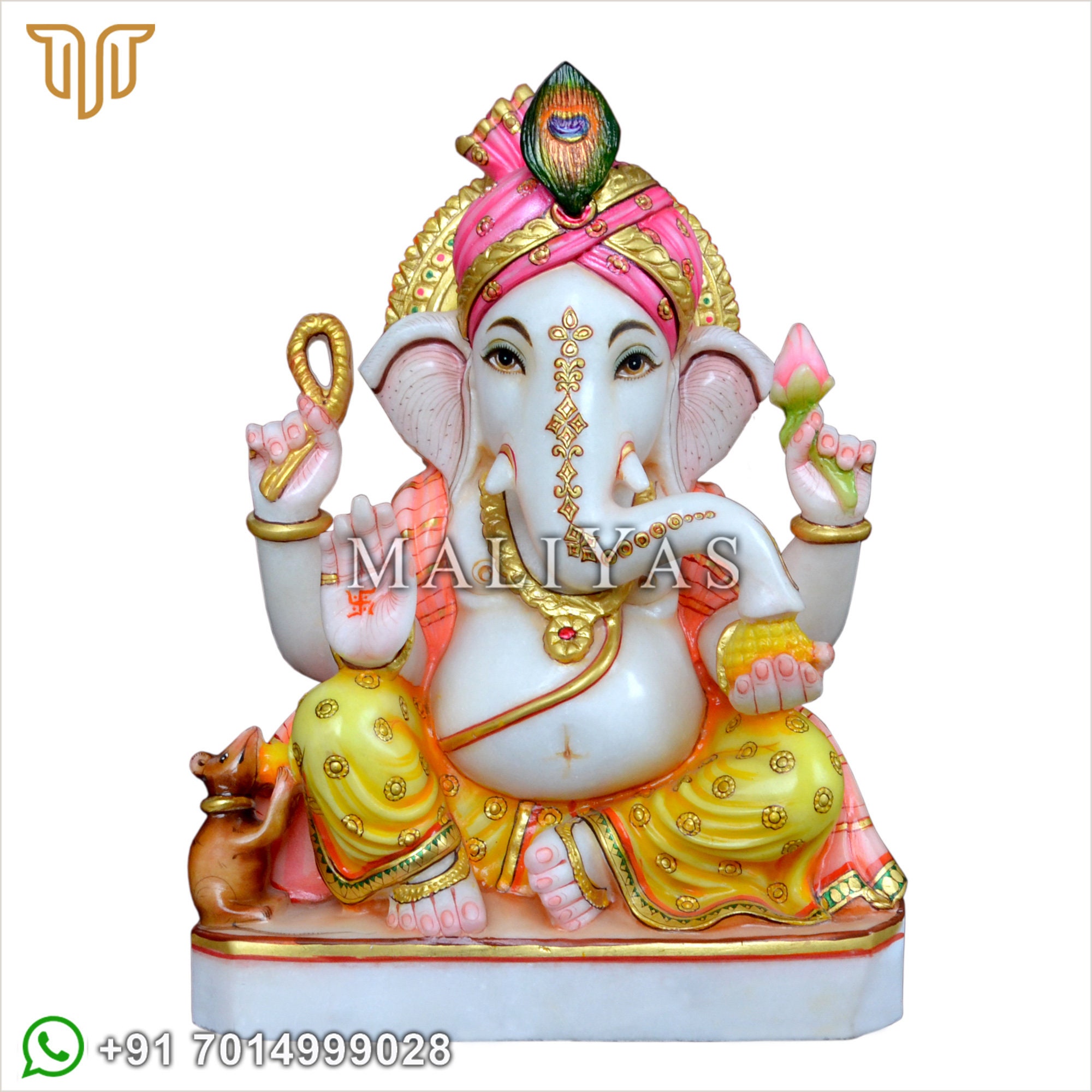 Marble Ganesh Statue White Marble Ganpati Murti, Ganesha Moorti, Marble Ganesha Idol, Lord