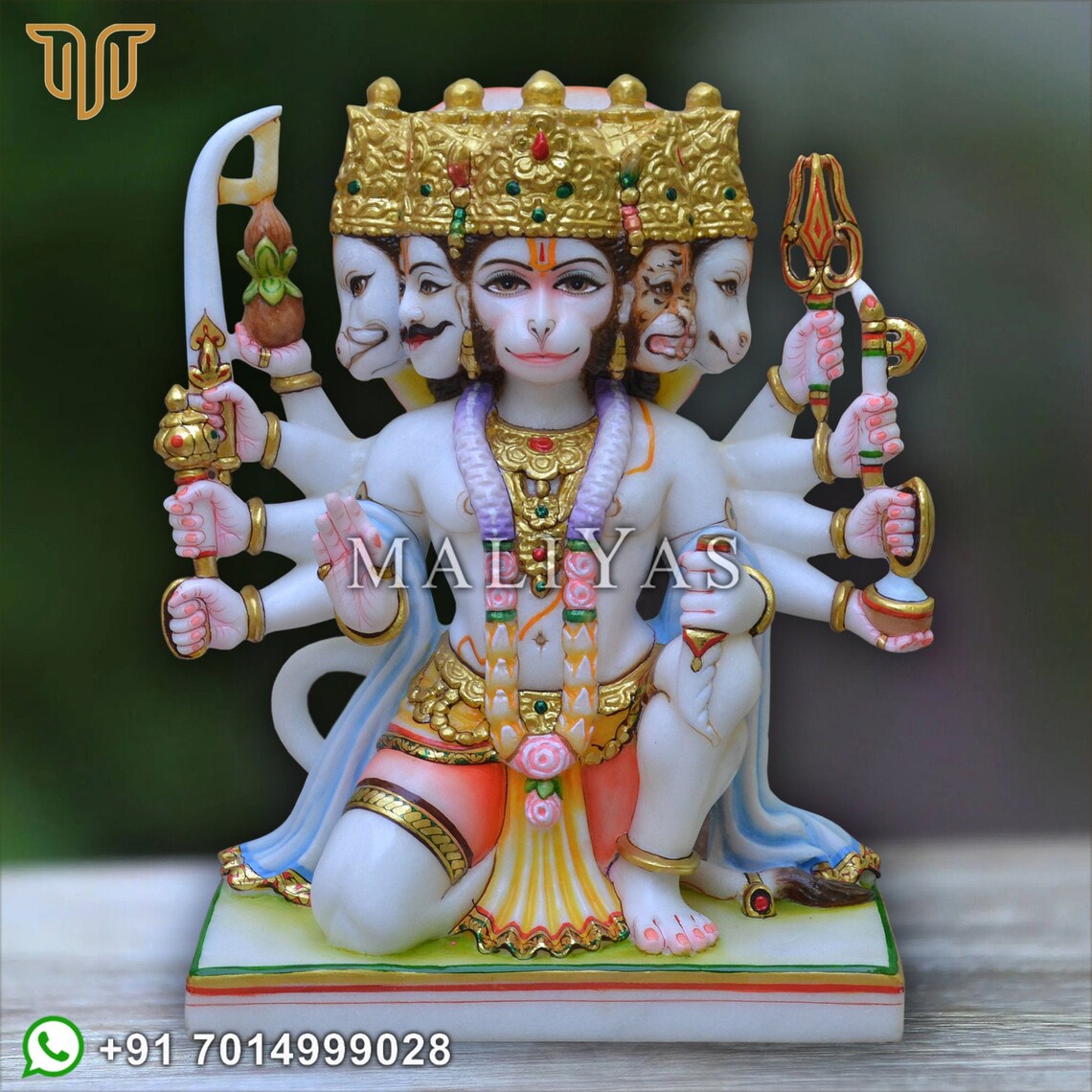Marble Panchmukhi Hanuman Statue Hanuman Murti Marble Etsy