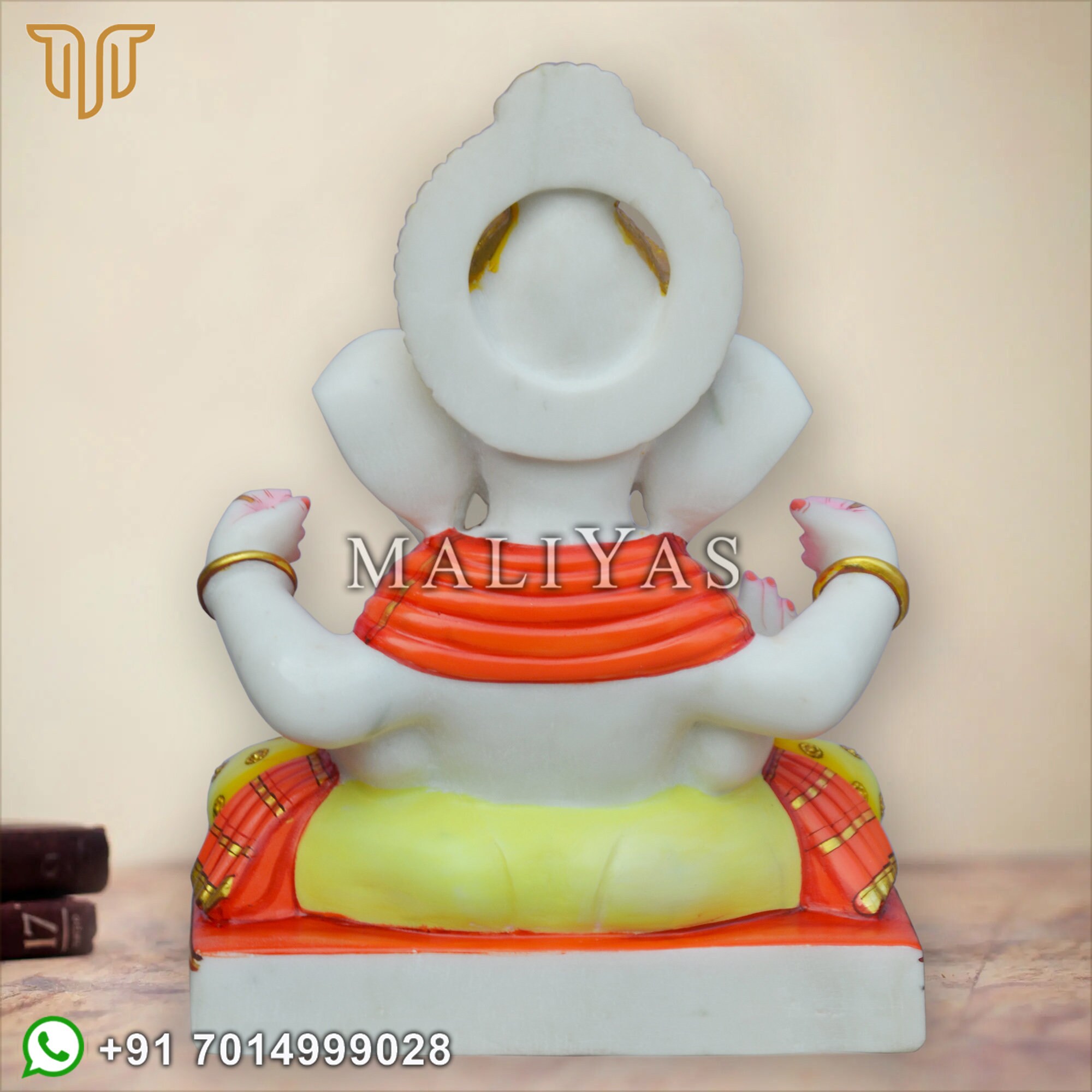 Marble Dagdusheth Ganpati Murti White Marble Ganpati Murti, Ganesh Moorti, Ganesha Idol, Lord