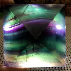 high quality Rainbow Fluorite Crystal Pyramid/Fluorite Tower/Banded Fluorite/Crystal Wand/Obelisk/Fluorite Generato/Healing Crystal