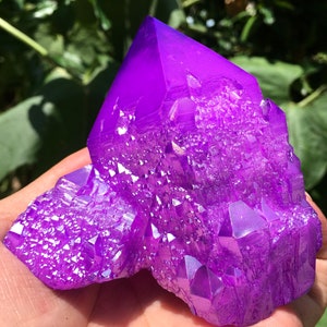 Aura Purple Quartz Crystal Cluster/Angel Aura Quartz Crystal Cluster/Cluster Titanium Crystal Healing Crystal/Reiki/Meditation/Energy
