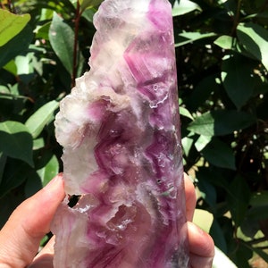high quality Rainbow Fluorite Crystal Tower Point/Fluorite Tower/Banded Fluorite/Crystal Wand/Obelisk/Fluorite Generato/Healing Crystal