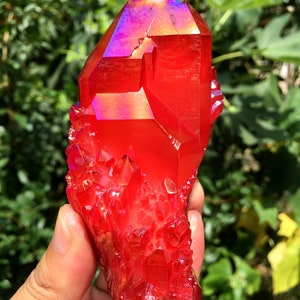Aura Pink Quartz Crystal Cluster/Angel Aura Quartz Crystal Cluster/Cluster Titanium Crystal Healing Crystal/Reiki/Meditation/Energy