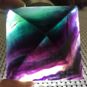 high quality Rainbow Fluorite Crystal Pyramid/Fluorite Tower/Banded Fluorite/Crystal Wand/Obelisk/Fluorite Generato/Healing Crystal