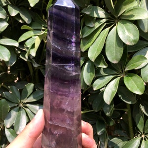 high quality Rainbow Fluorite Crystal Tower Point/Fluorite Tower/Banded Fluorite/Crystal Wand/Obelisk/Fluorite Generato/Healing Crystal