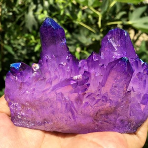Aura Purple Quartz Crystal Cluster/Angel Aura Quartz Crystal Cluster/Cluster Titanium Crystal Healing Crystal/Reiki/Meditation/Energy