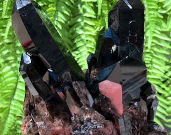 Top Large Raw black Crystal Cluster/Black Quartz Cluster/Quartz Cluster/Rough Black Abundance Crystal Plate/Healing Crystal/Energy/gift