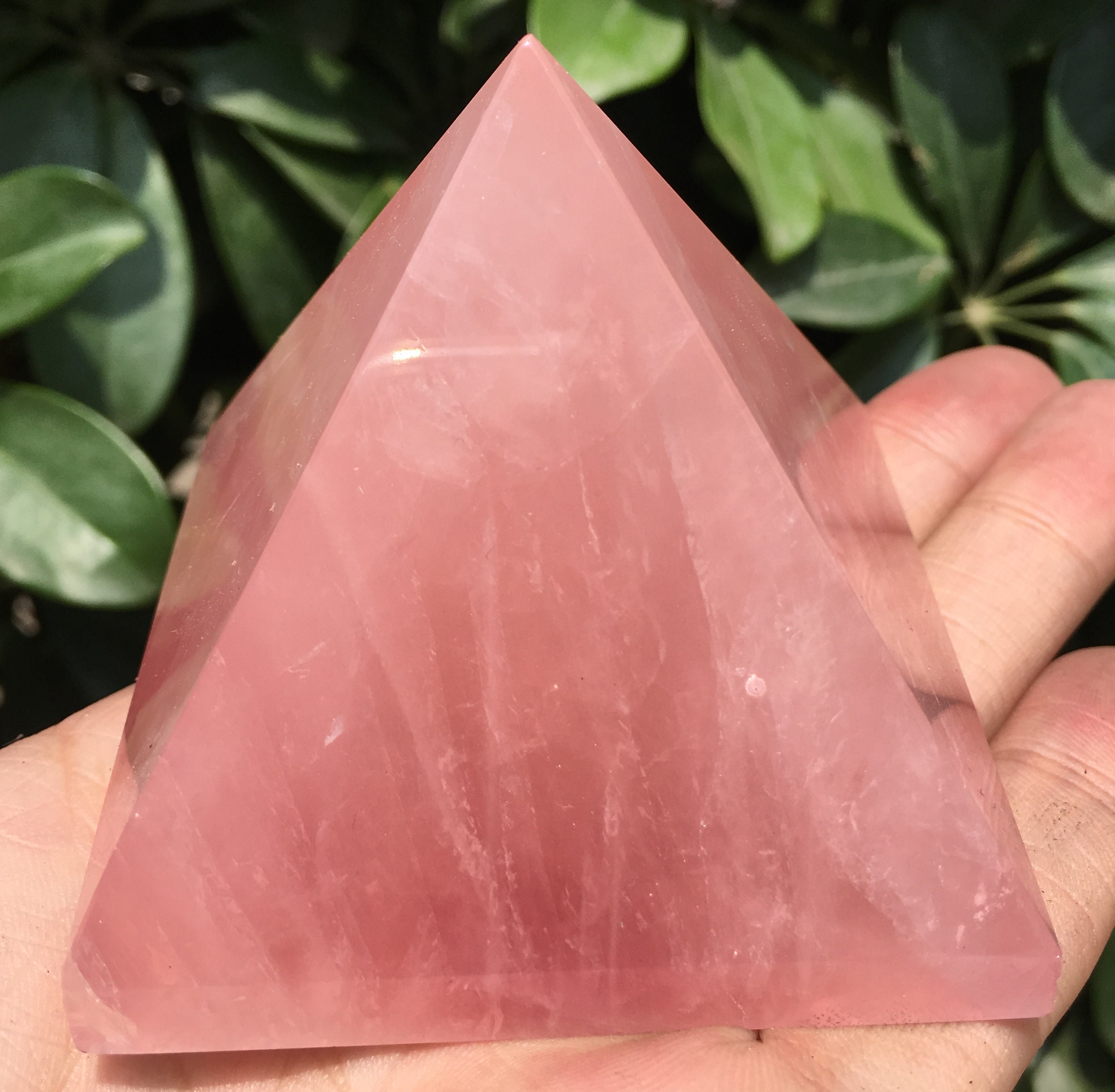 Clear Rainbow Rose Quartz Crystal Pyramid/pink Quartz Crystal Etsy