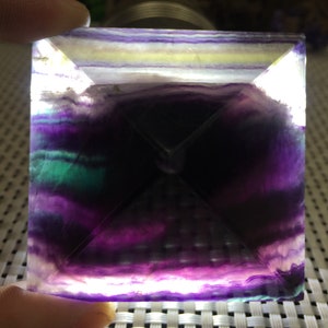 high quality Rainbow Fluorite Crystal Pyramid/Fluorite Tower/Banded Fluorite/Crystal Wand/Obelisk/Fluorite Generato/Healing Crystal