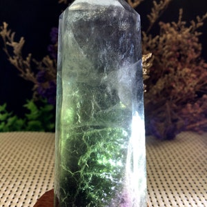 high quality Rainbow Fluorite Crystal Tower Point/Fluorite Tower/Banded Fluorite/Crystal Wand/Obelisk/Fluorite Generato/Healing Crystal