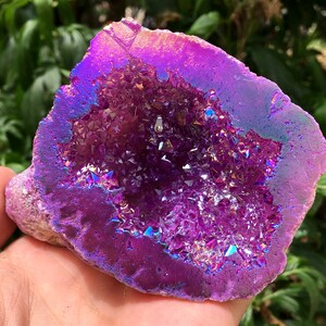 Aura Purple Quartz Crystal Cluster/Angel Aura Quartz Crystal Cluster/Cluster Titanium Crystal Healing Crystal/Reiki/Meditation/Energy