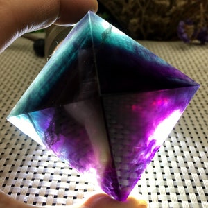 high quality Rainbow Fluorite Crystal Pyramid/Fluorite Tower/Banded Fluorite/Crystal Wand/Obelisk/Fluorite Generato/Healing Crystal