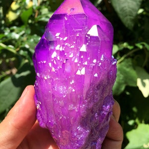 Aura Purple Quartz Crystal Cluster/Angel Aura Quartz Crystal Cluster/Cluster Titanium Crystal Healing Crystal/Reiki/Meditation/Energy