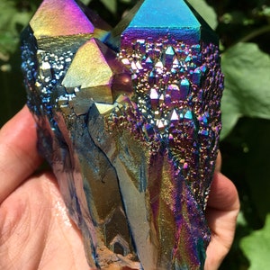 Aura blue Quartz Crystal Cluster/Angel Aura Quartz Crystal Cluster/Cluster Titanium Crystal Healing Crystal/Reiki/Meditation/Energy