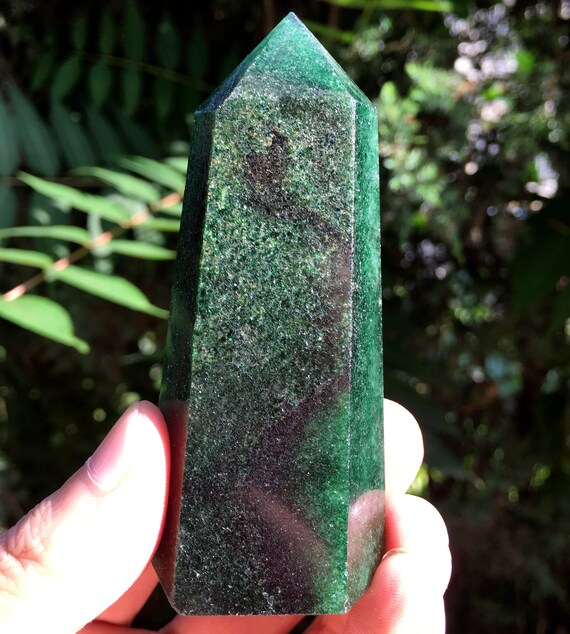 Natural Extra Large green strawberry quartz Crystal Quartz towerClear Green Fluorite pointHealing StoneReikiChakraZenspecial gift
