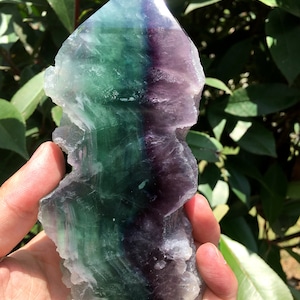high quality Rainbow Fluorite Crystal Tower Point/Fluorite Tower/Banded Fluorite/Crystal Wand/Obelisk/Fluorite Generato/Healing Crystal