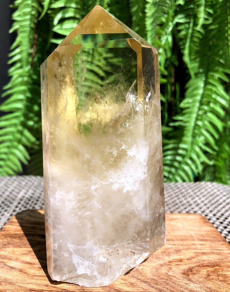 Natural Large transparent headed Yellow citrine crystal quartz pointcitrine towerspecial gifthealing crystalFeng Shui energy stone