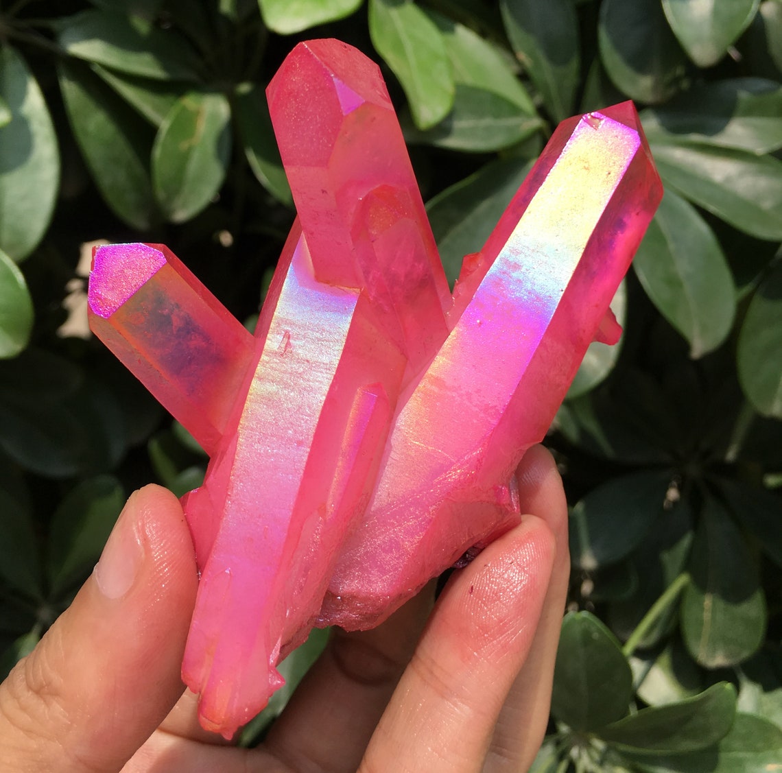 Aura Pink Quartz Crystal Cluster/Angel Aura Quartz Crystal Etsy
