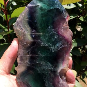 high quality Rainbow Fluorite Crystal Tower Point/Fluorite Tower/Banded Fluorite/Crystal Wand/Obelisk/Fluorite Generato/Healing Crystal