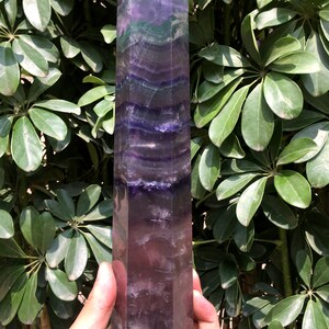 high quality Rainbow Fluorite Crystal Tower Point/Fluorite Tower/Banded Fluorite/Crystal Wand/Obelisk/Fluorite Generato/Healing Crystal