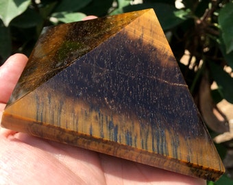 TOP Natural Tiger Eye point/Quartz Pyramid/Chakra/Meditation/Energ/self stand/Energy Stone Ornaments/Healing Stone/Special gift/Meditation