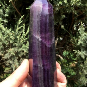 high quality Rainbow Fluorite Crystal Tower Point/Fluorite Tower/Banded Fluorite/Crystal Wand/Obelisk/Fluorite Generato/Healing Crystal