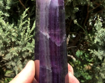 high quality Rainbow Fluorite Crystal Tower Point/Fluorite Tower/Banded Fluorite/Crystal Wand/Obelisk/Fluorite Generato/Healing Crystal