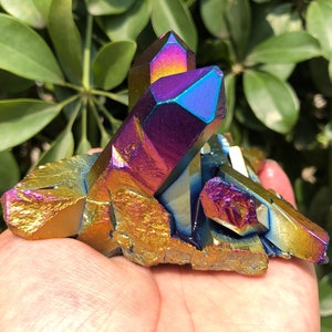Aura blue Quartz Crystal Cluster/Angel Aura Quartz Crystal Cluster/Cluster Titanium Crystal Healing Crystal/Reiki/Meditation/Energy