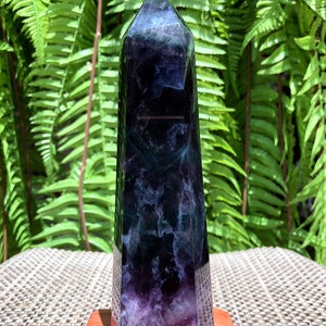 high quality Rainbow Fluorite Crystal Tower Point/Fluorite Tower/Banded Fluorite/Crystal Wand/Obelisk/Fluorite Generato/Healing Crystal