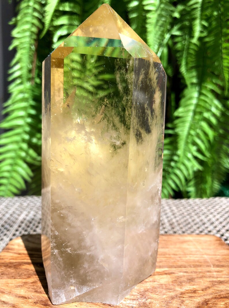 Natural Large transparent headed Yellow citrine crystal quartz pointcitrine towerspecial gifthealing crystalFeng Shui energy stone