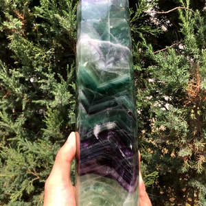 high quality Rainbow Fluorite Crystal Tower Point/Fluorite Tower/Banded Fluorite/Crystal Wand/Obelisk/Fluorite Generato/Healing Crystal