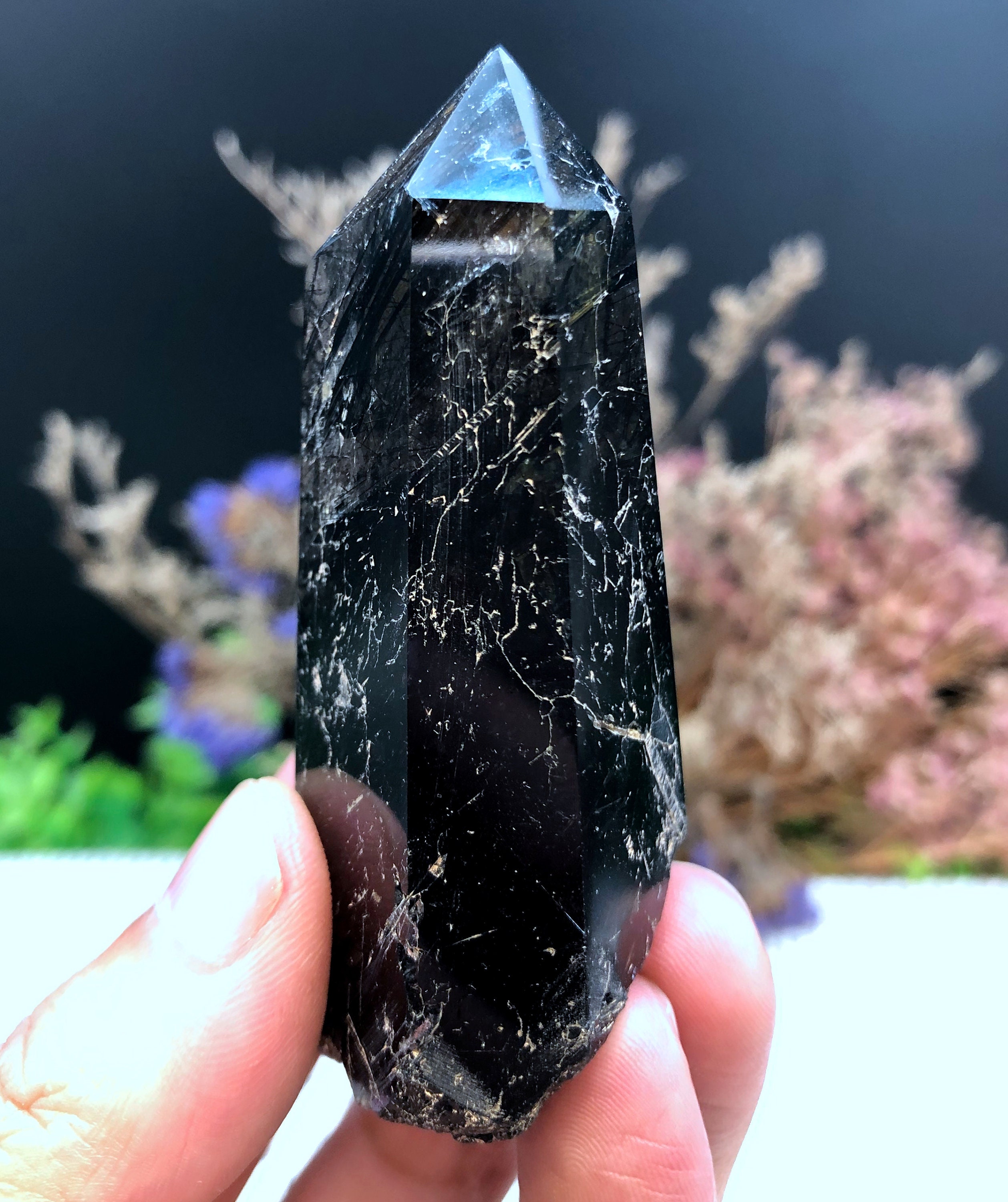 Rare Clear Black Rutilated Inclusions Quartz Point/Crystal Etsy