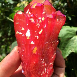 Aura Pink Quartz Crystal Cluster/Angel Aura Quartz Crystal Cluster/Cluster Titanium Crystal Healing Crystal/Reiki/Meditation/Energy