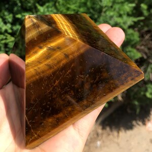 TOP natürliche Tiger Auge Punkt/Quarz Pyramide/Chakra/Meditation/Energ/selbst stehen/Energie Stein Ornamente/Heilung Stein/Spezielles Geschenk/Meditation