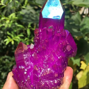 Aura Purple Quartz Crystal Cluster/Angel Aura Quartz Crystal Cluster/Cluster Titanium Crystal Healing Crystal/Reiki/Meditation/Energy